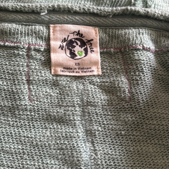 We The Free (Free People) North Star mint oversized nubby raw edge knit tee. XS. - Picture 6 of 7